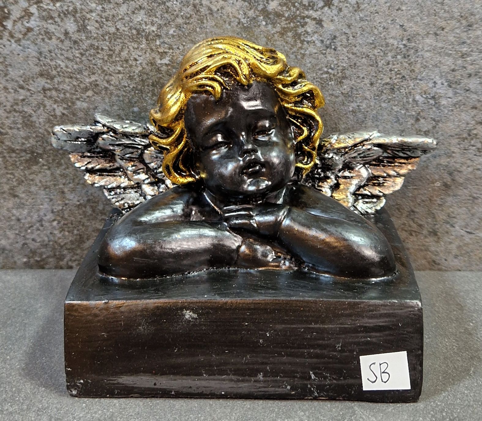 Ängel på platta - Staty - 10cm - 7