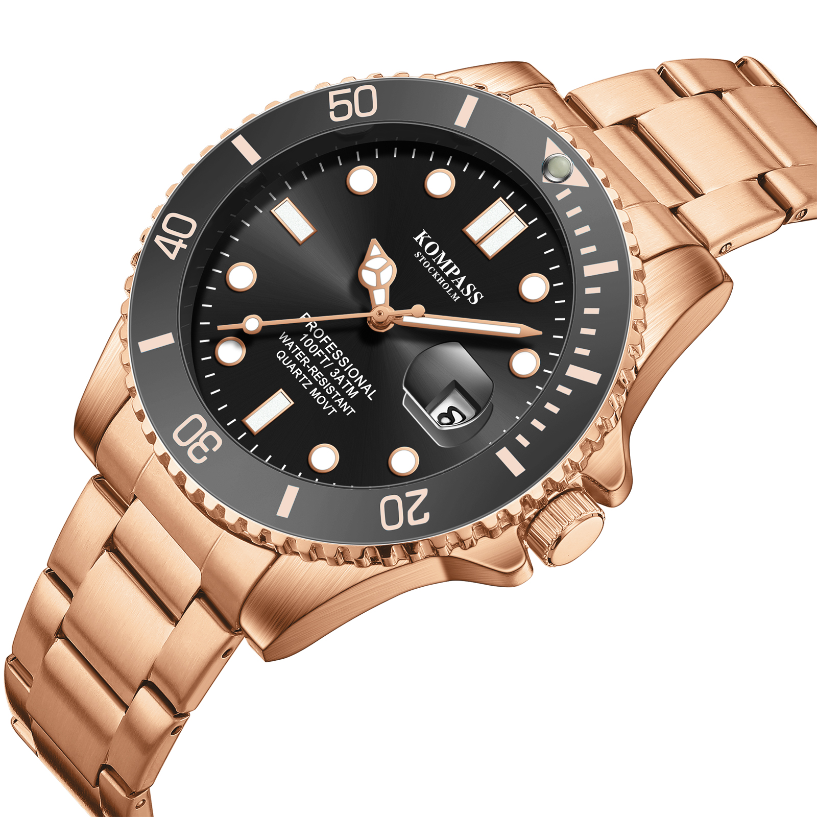 Kompass Grand Diver Rose Gold Black - 2