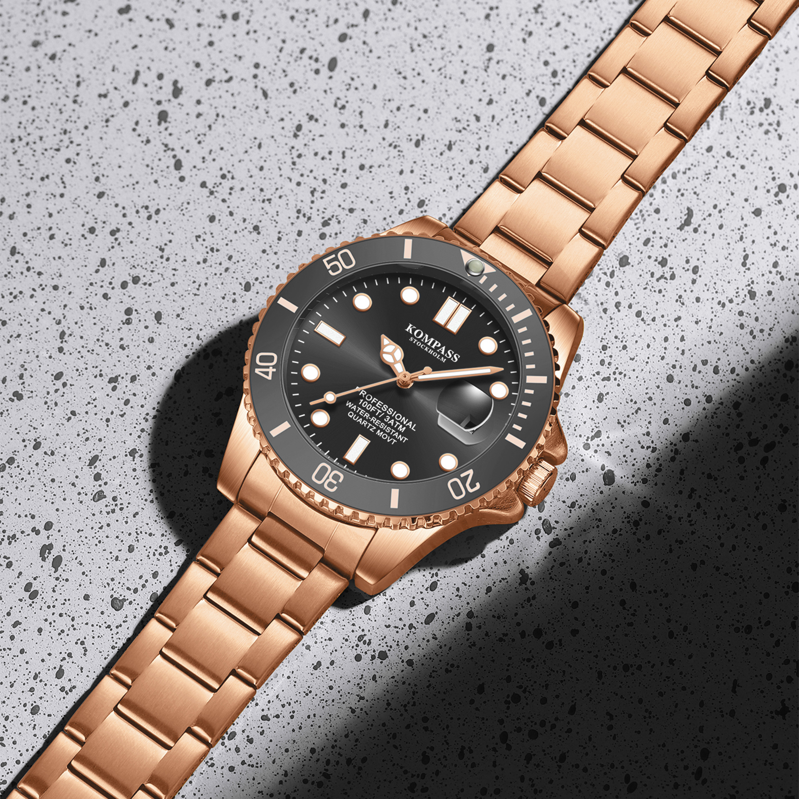 Kompass Grand Diver Rose Gold Black - 7