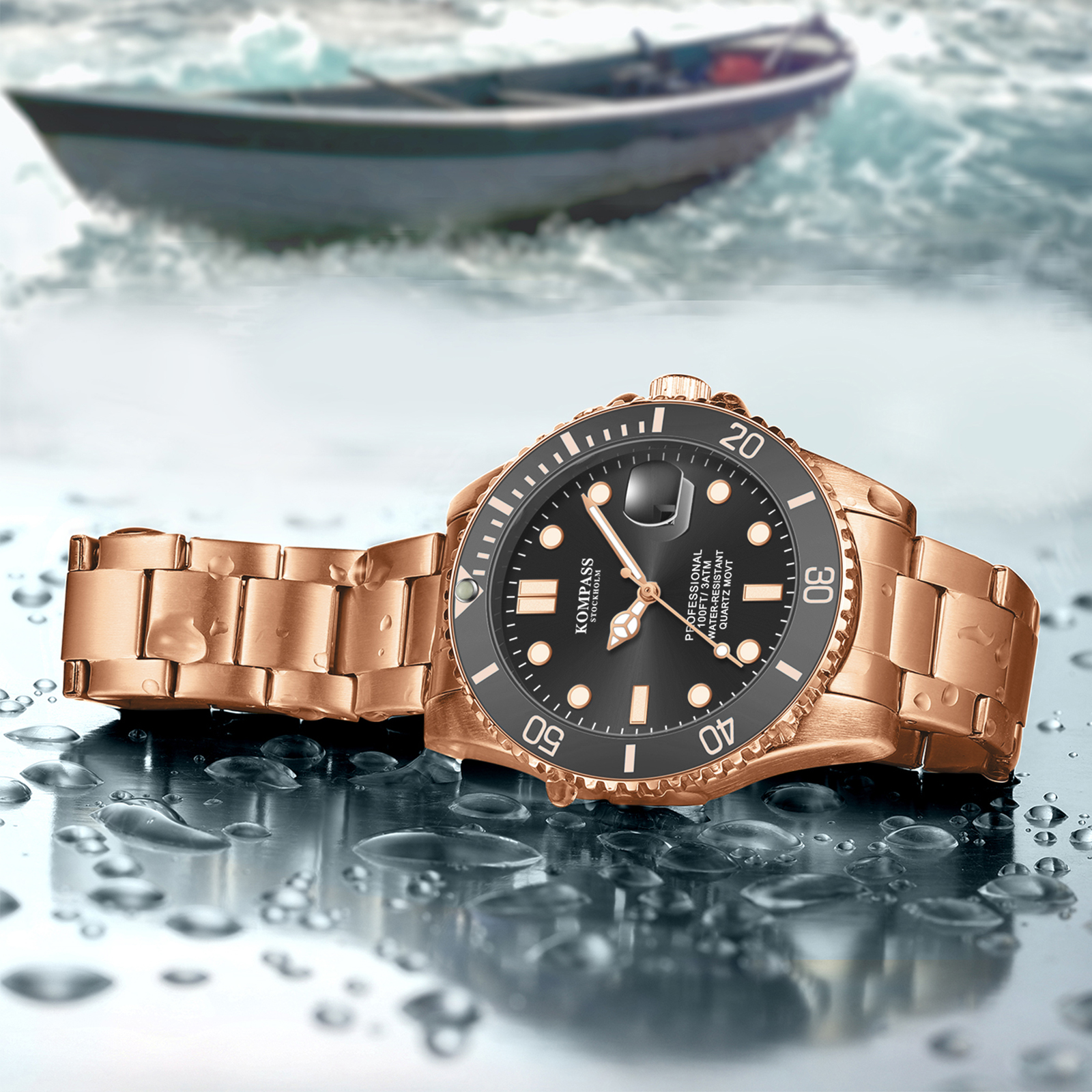 Kompass Grand Diver Rose Gold Black - 4