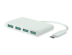 QNECT Adapter USB 3.1 typ C hane - USB 3.0x4 hona, vit