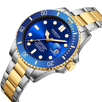 Kompass Grand Diver Silver Gold Blue