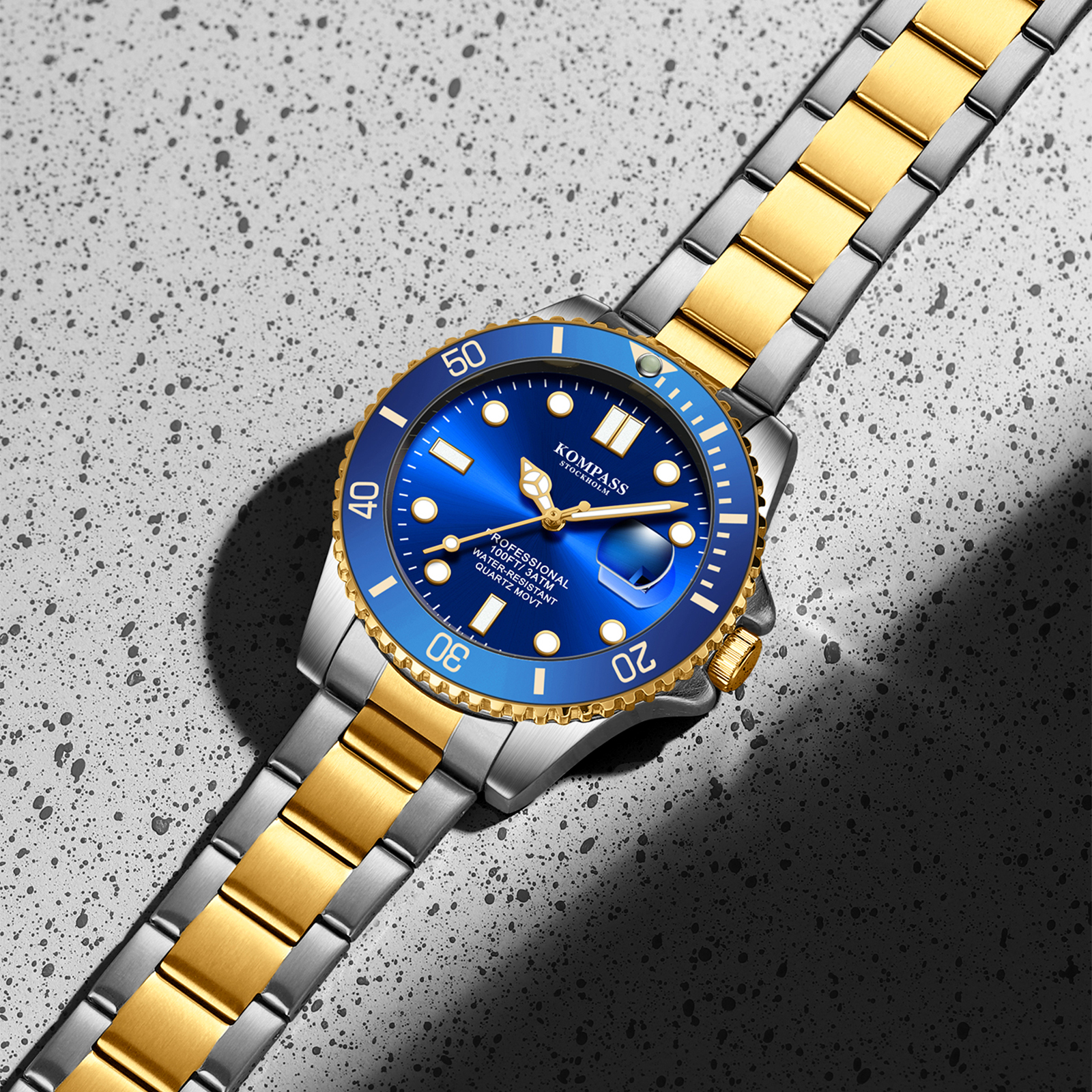 Kompass Grand Diver Silver Gold Blue - 6