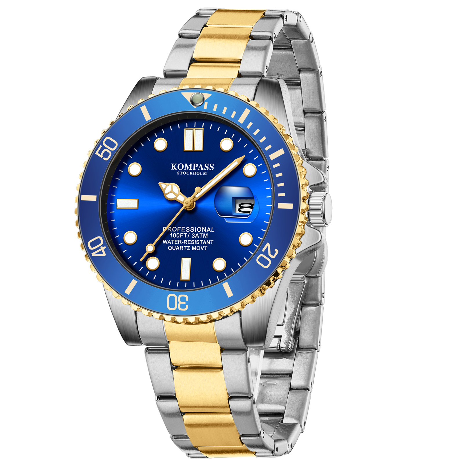 Kompass Grand Diver Silver Gold Blue - 3