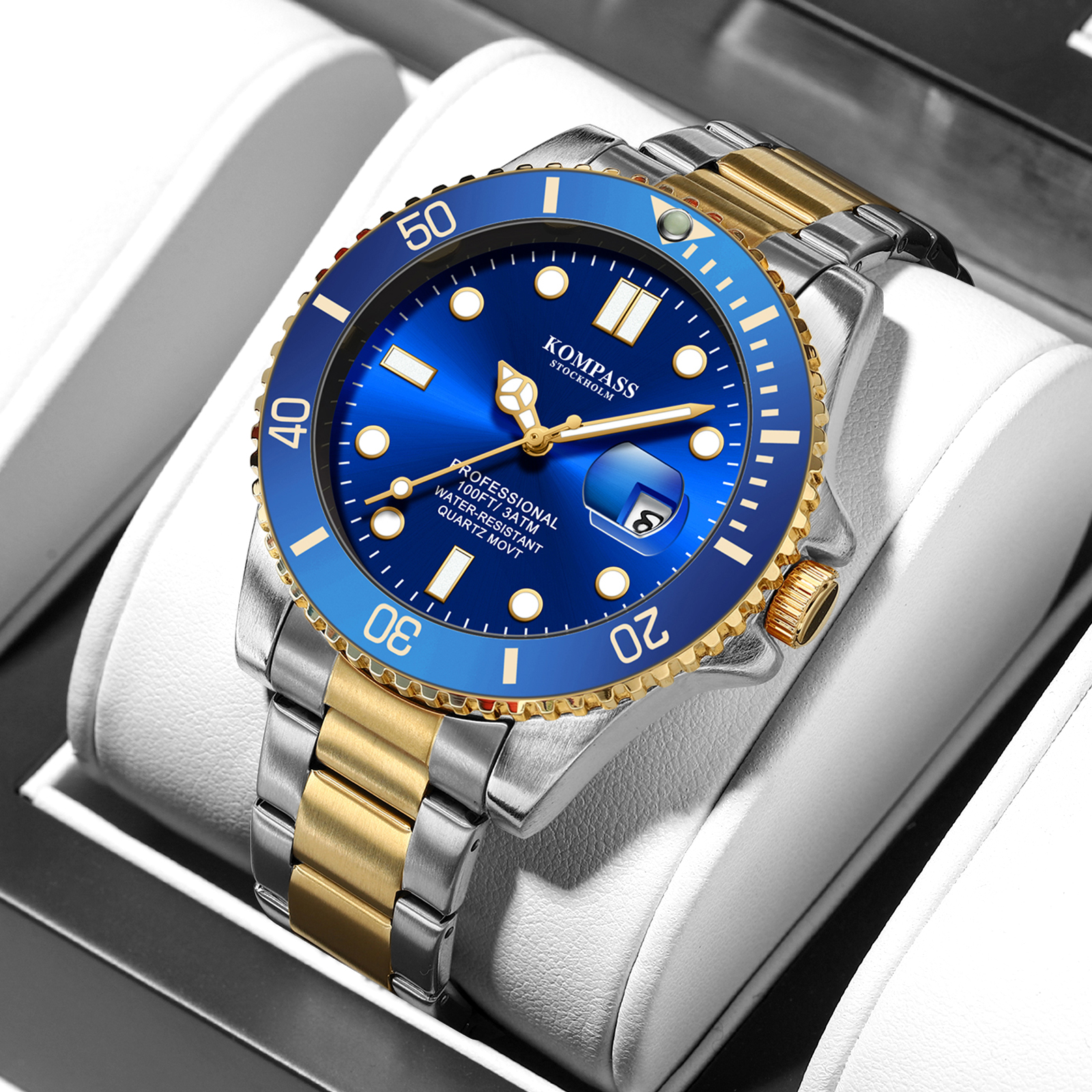 Kompass Grand Diver Silver Gold Blue - 8