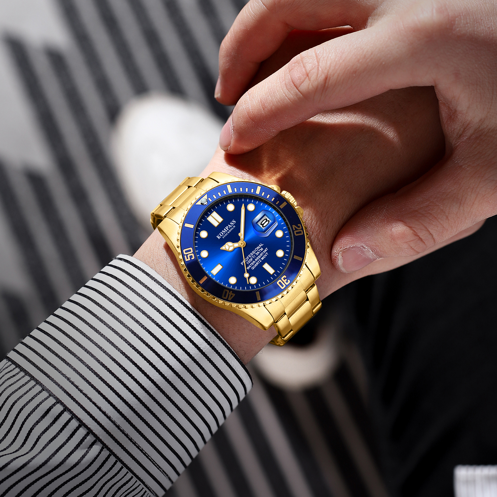 Kompass Grand Diver Gold Blue - 7