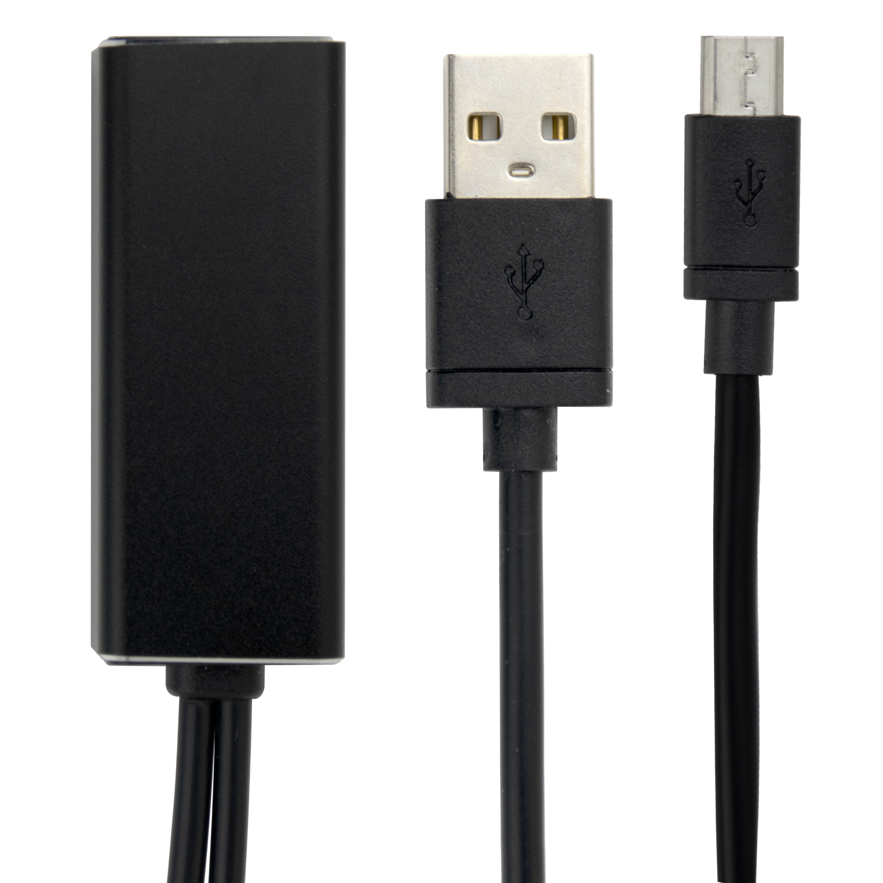 Ethernet adapter för casting-enheter, 1m, 100 Mbps, USB-A + USB Micro B, svart - 3