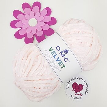DMC Velvet 005 Ljusrosa Stickfasthet 12 maskor på stickor 6,0 mm