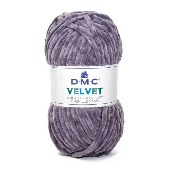 DMC Velvet 009 Grålila Stickfasthet 12 maskor på stickor 6,0 mm