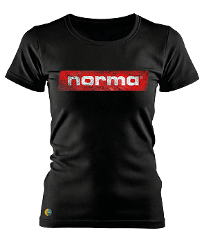 NORMA® grungy logo women's t-shirt