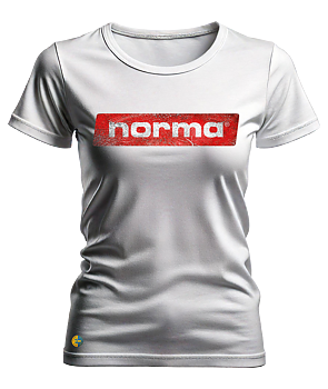 NORMA® grungy logo women's t-shirt
