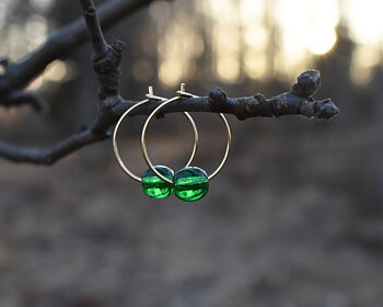 ELVES FIR TREE - green earrings gold plated