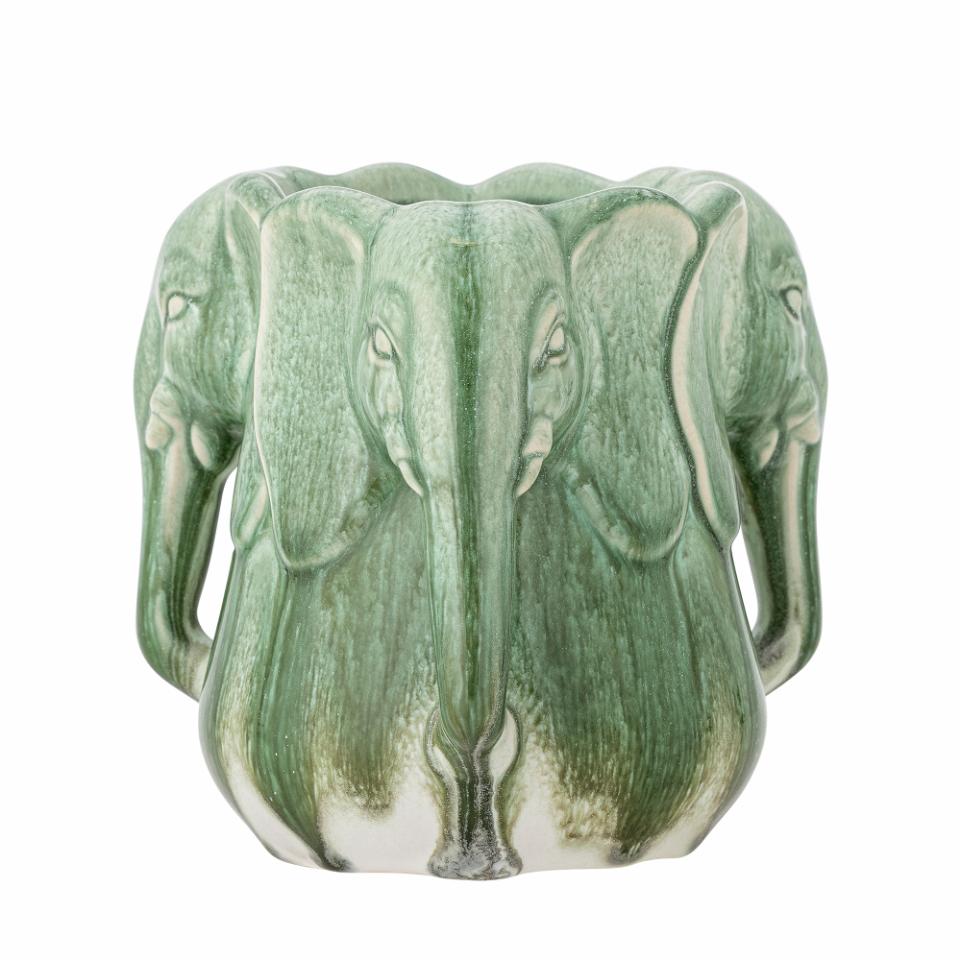 Elephant vase green - 3
