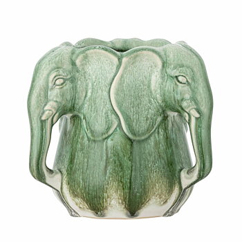 Elephant vase green