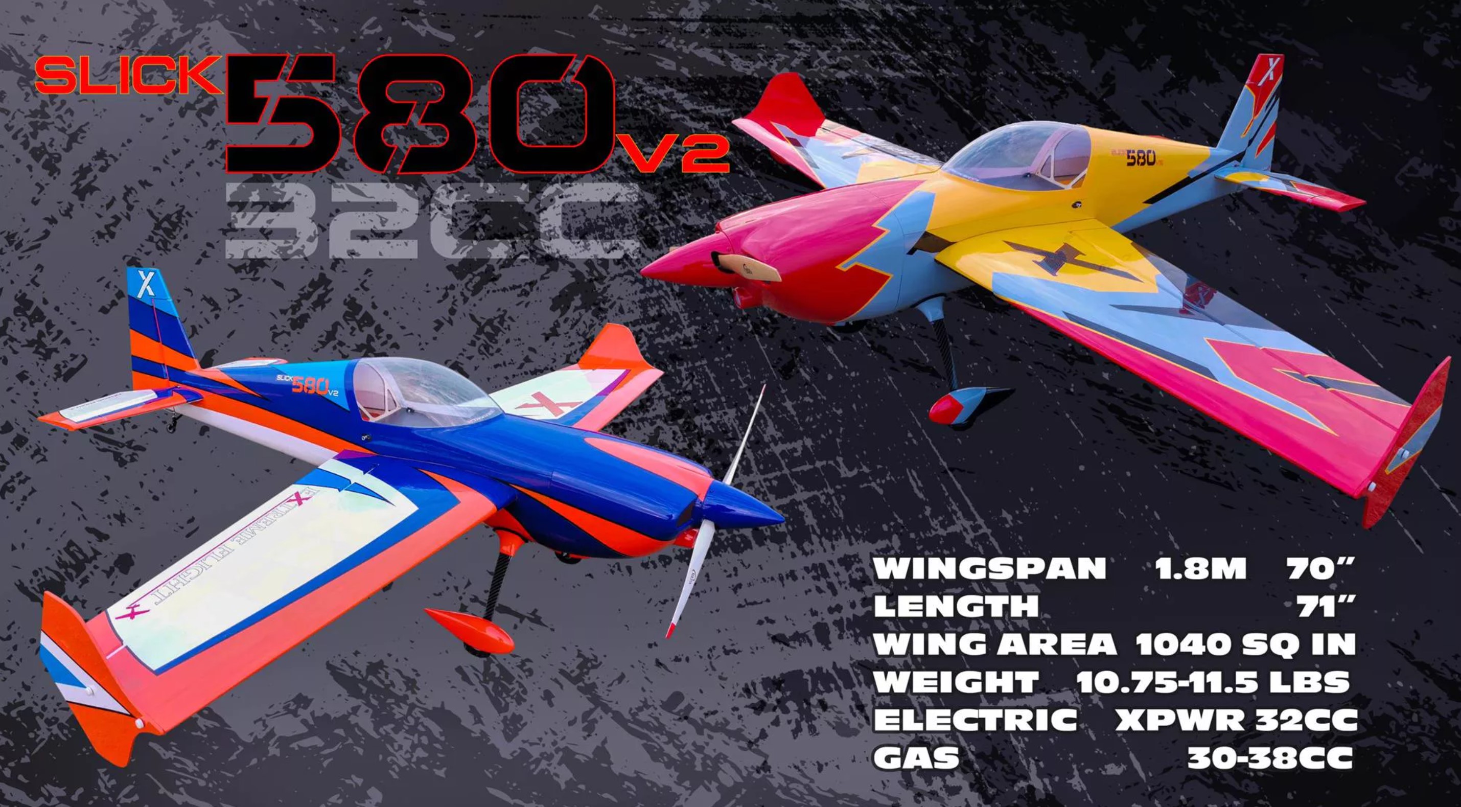 Extreme Flight Slick 580 70 V2 Blue/White - 2