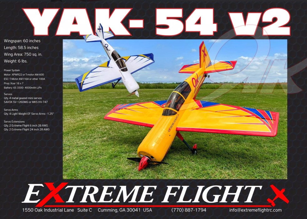 Extreme Flight Yak 54 60 V2 Yellow - 2