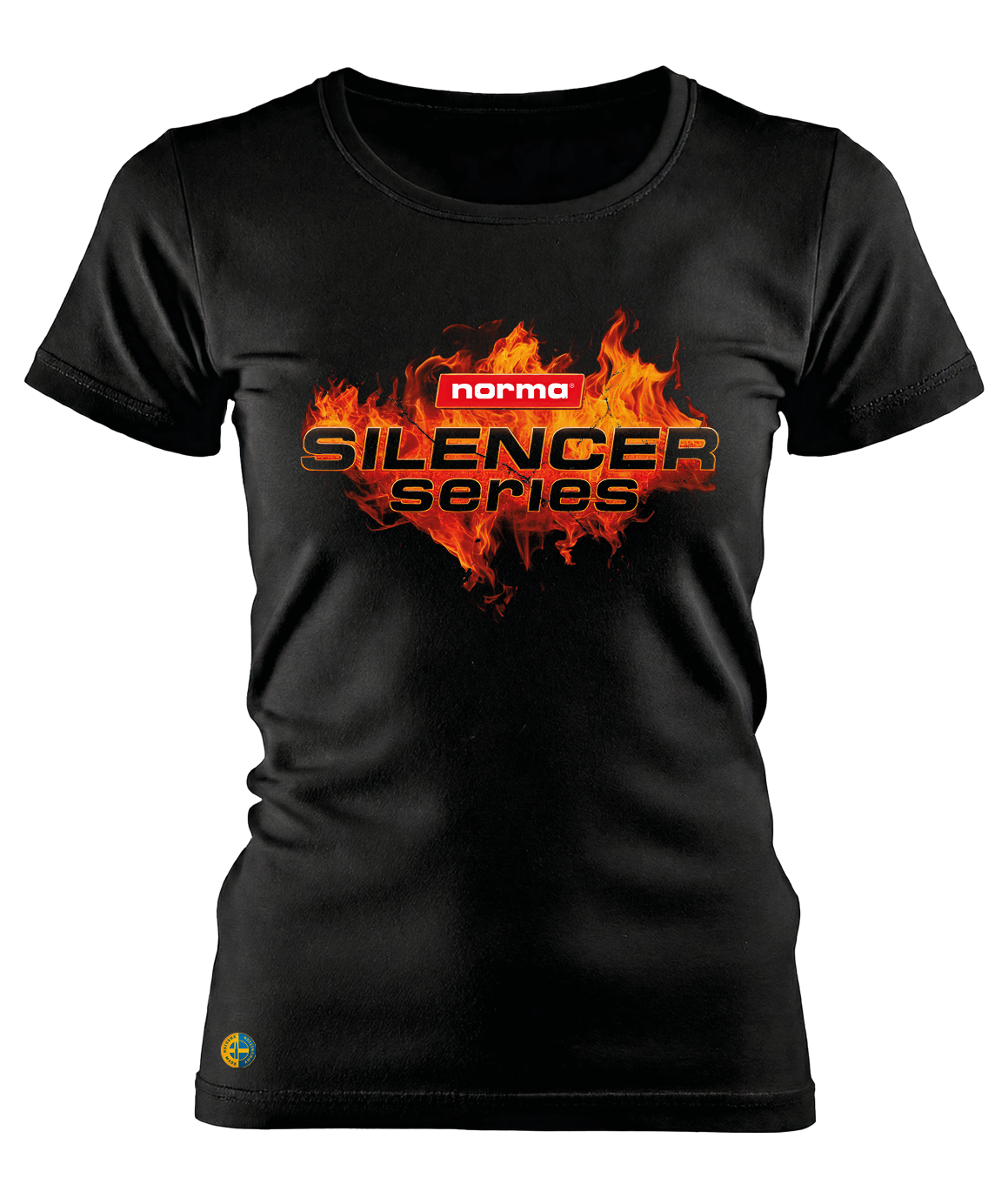 NORMA® Silencer Series on fire women's t-shirt