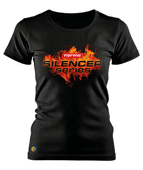 NORMA® Silencer Series on fire women's t-shirt