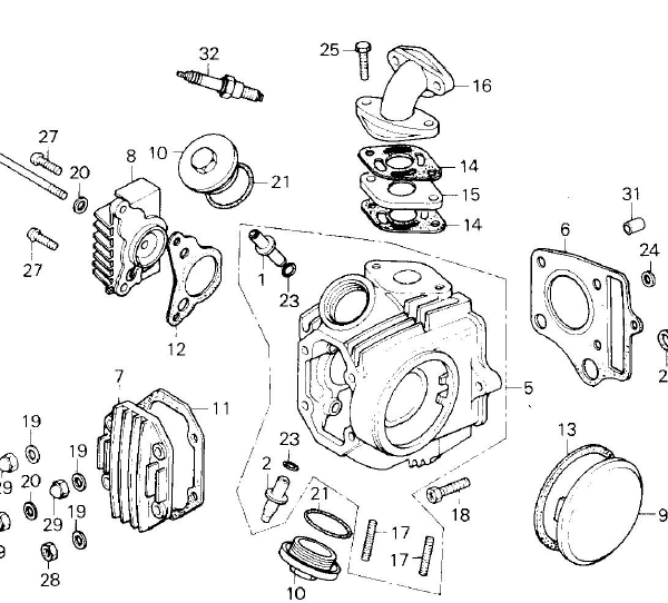 Gasket 14mm carburettor - Honda original - 2
