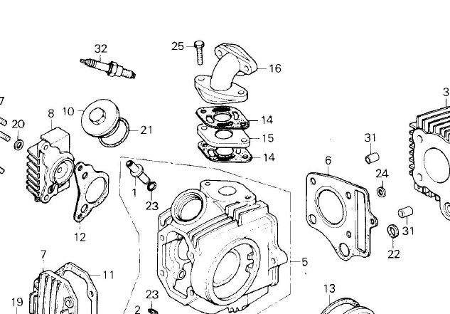 Gasket 14mm carburettor - Honda original - 2