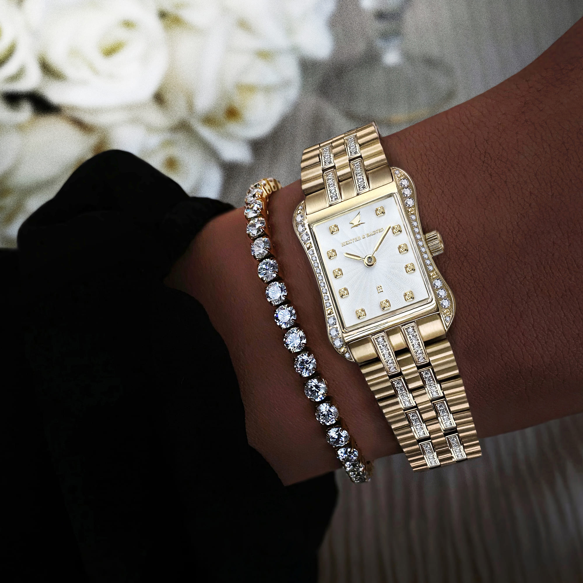 H&B Cronvas Duo Pavé, Gold & White - 10