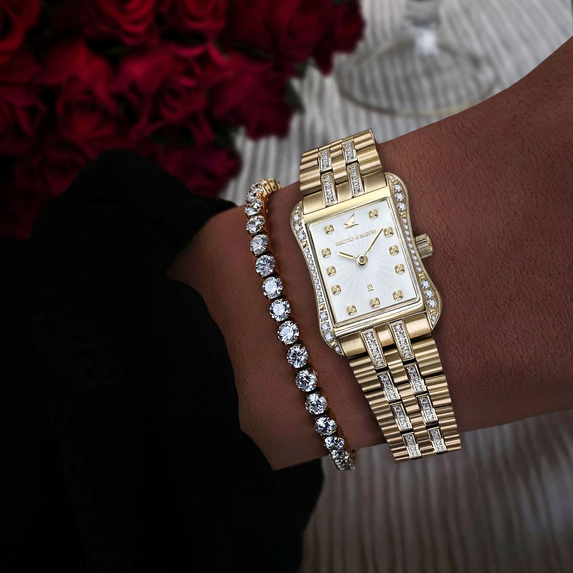 H&B Cronvas Duo Pavé, Gold & White - 3