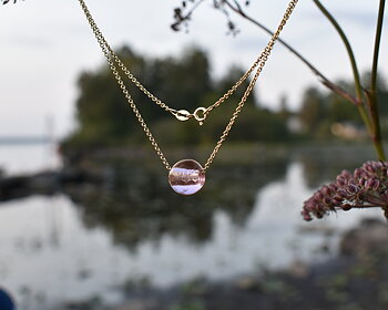 ÄLVANÄS MIST - halsband i rosa guldpläterat