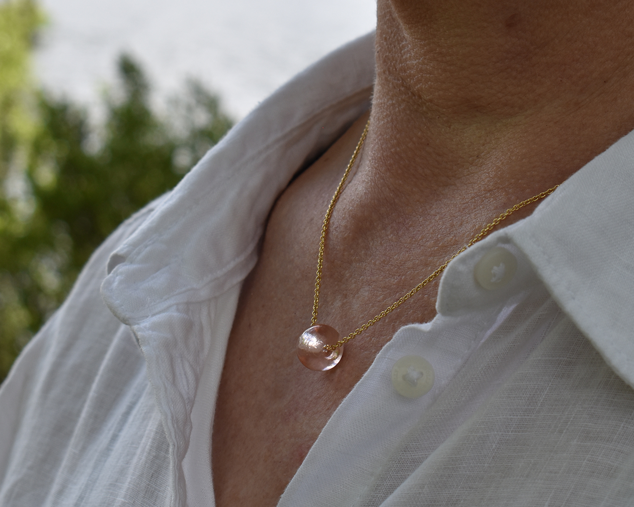 ELVES MIST - necklace in pink gold plated - 4