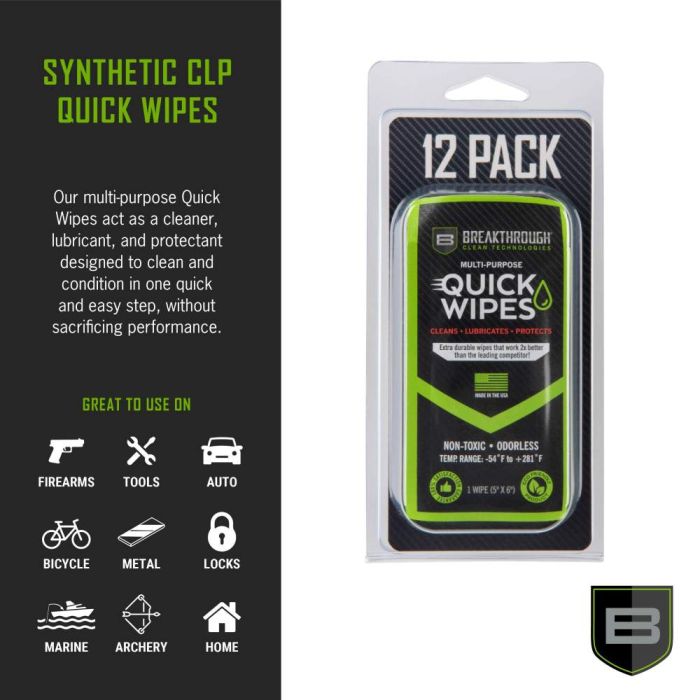Breakthrough Multi-Purpose Synthetic CLP Quick Wipes 12-pack 2