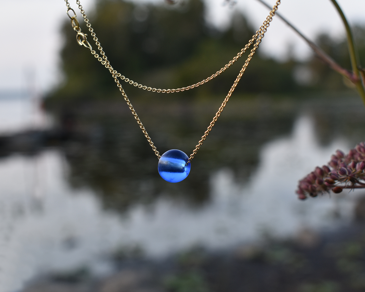 ELVES SKY - necklace in light blue gold plated