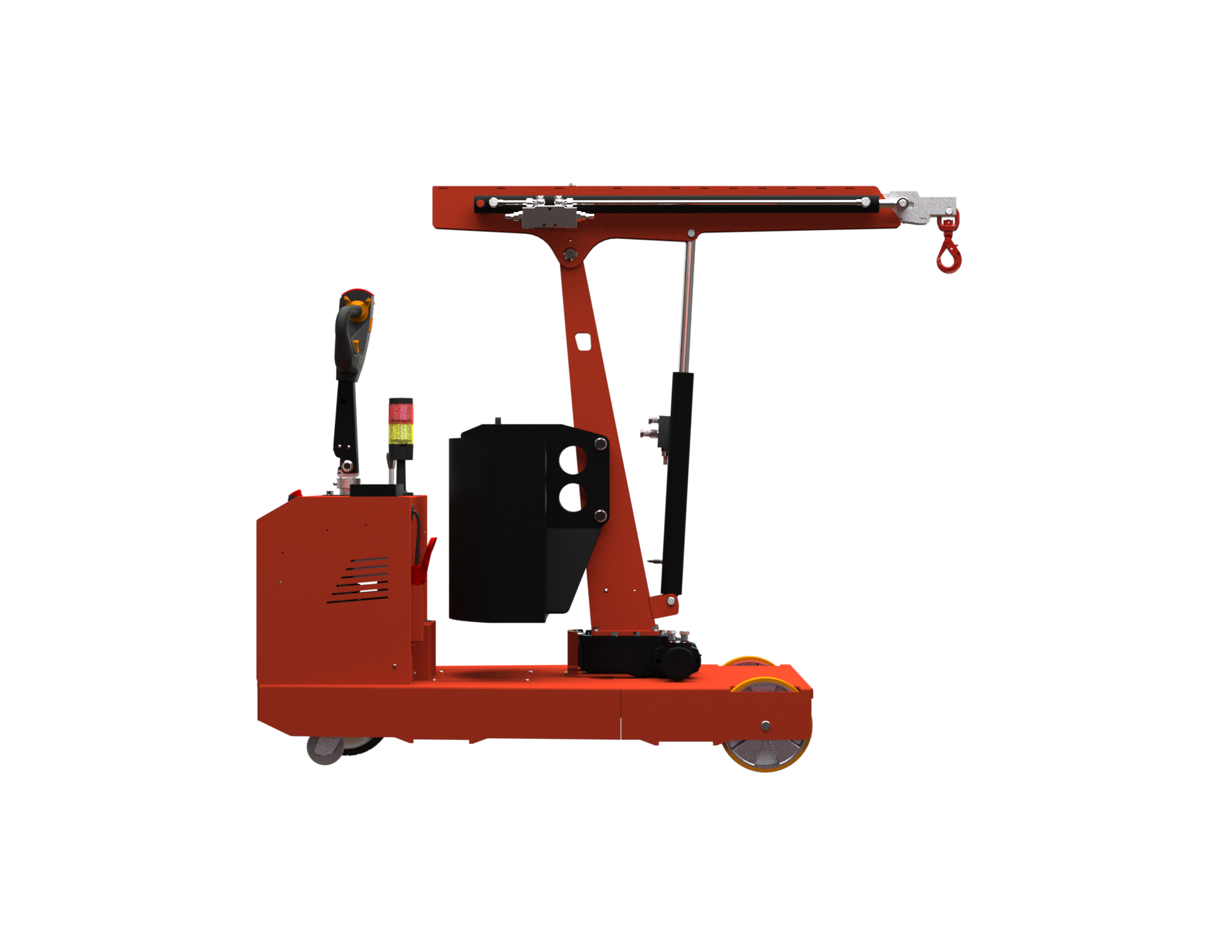 Mobil verkstadskran 500EL, Maxlast: 500-125 kg / Max utligg : 2410 mm