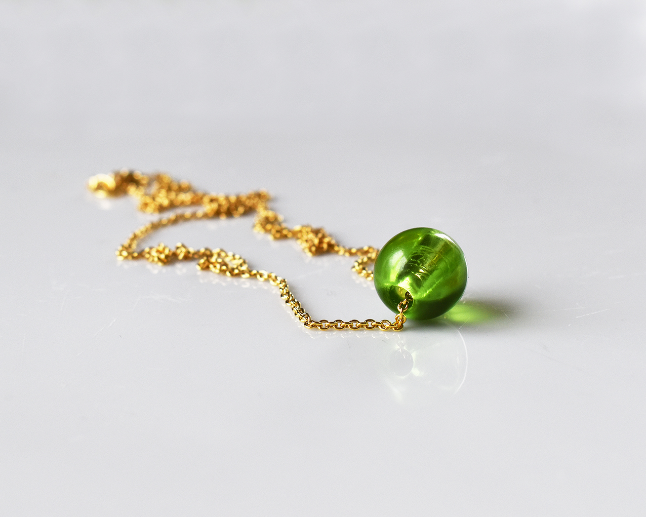 ELVES MOSSA - necklace in green gold plated - 3