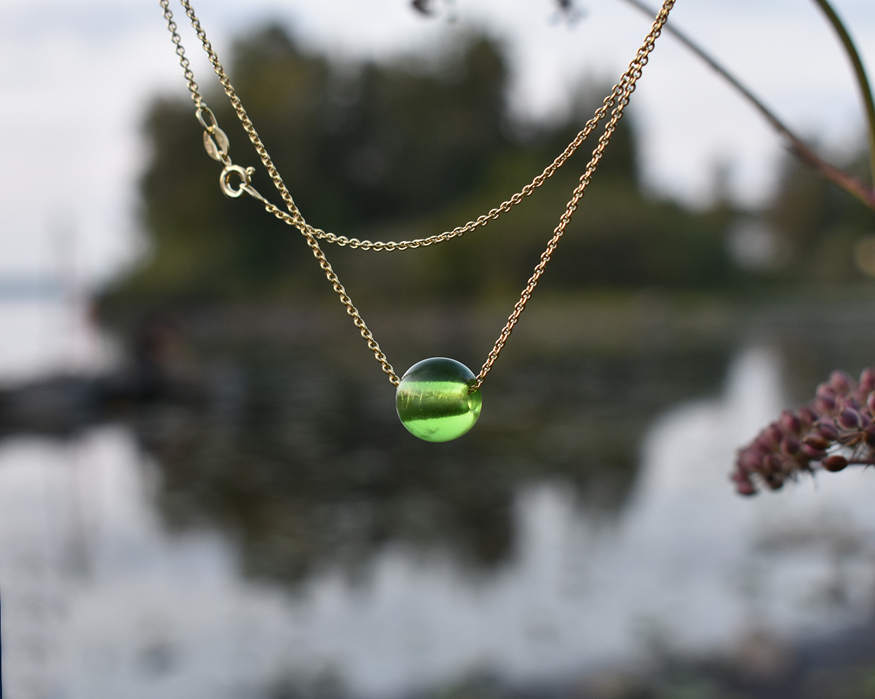 ELVES MOSSA - necklace in green gold plated