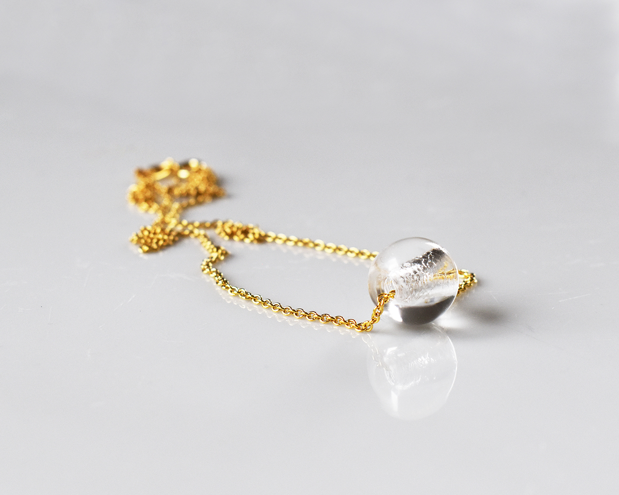 ELVES DROP - necklace in clear glass gold plated - 3