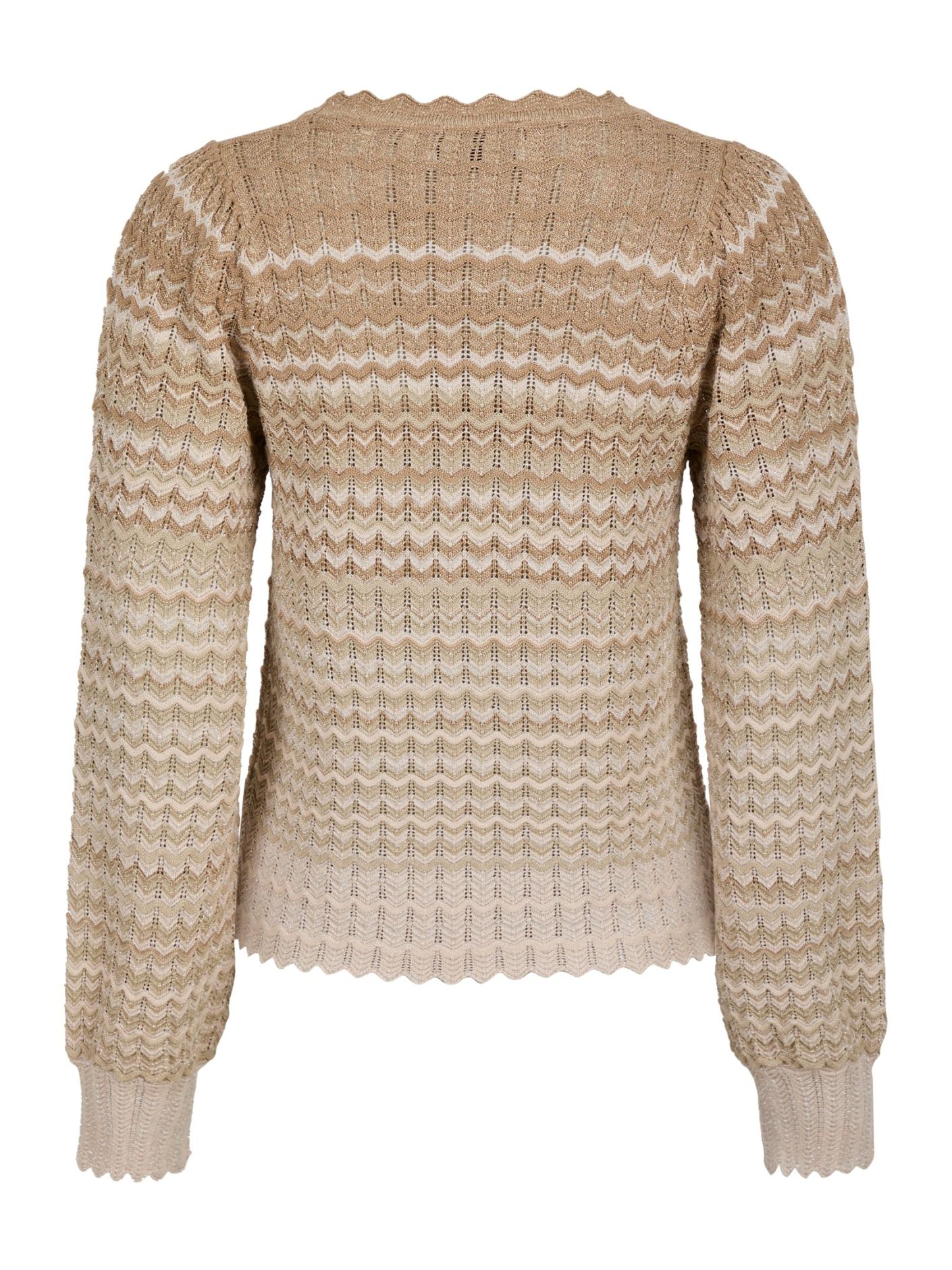 Neo Noir  - Dito Chevron Knit Blouse Light Brown - 7