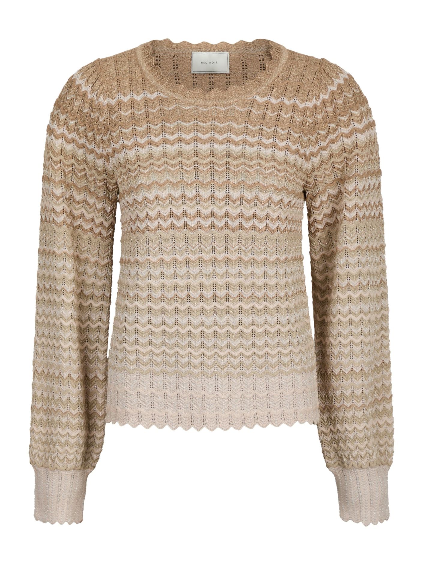 Neo Noir  - Dito Chevron Knit Blouse Light Brown - 6