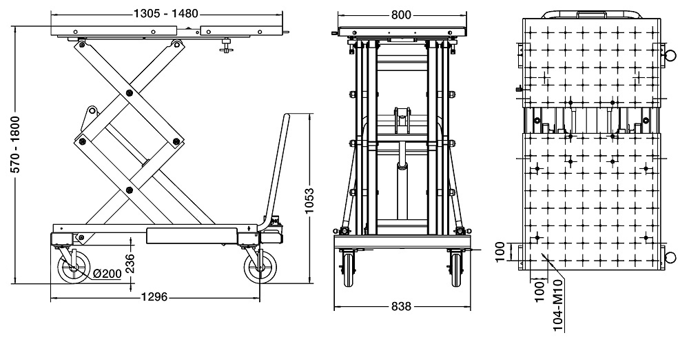 Saxlyft lyftbord 1000 kg - 4
