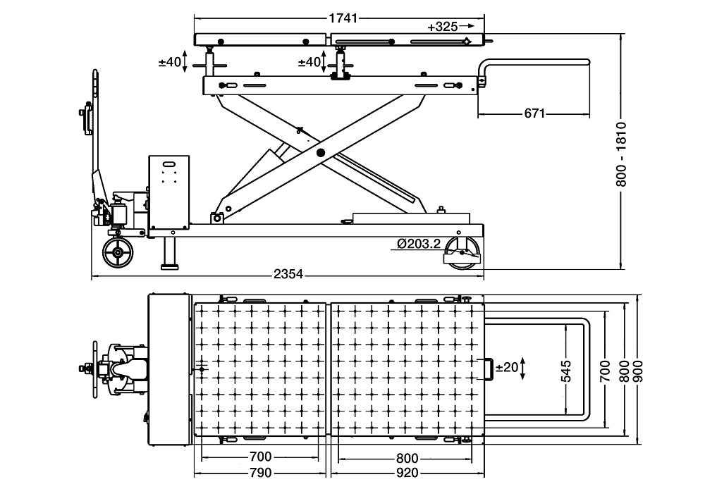 Saxlyft lyftbord 1200 kg - 7