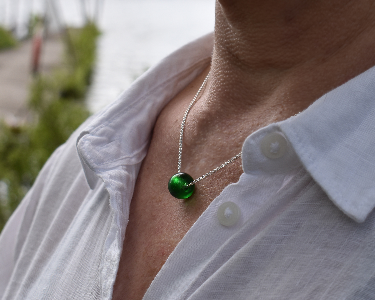 ELVES FIR TREE - necklace in dark green  - 4