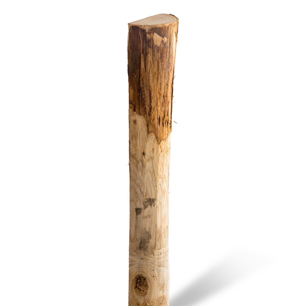 Slana kastanj längd 200 cm Ø 08/10 halvrund, finsågade, skalade och utan spets