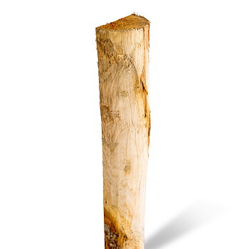 Slana kastanj längd 250 cm Ø 10/12 halvrund, finsågade, skalade och utan spets