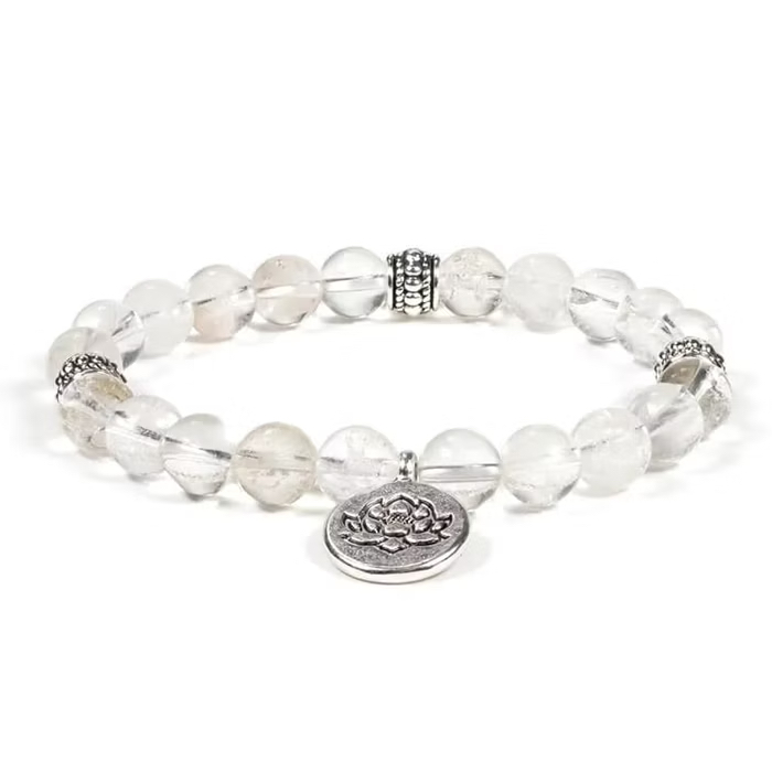Bergkristall (Lotus) 8mm pärlor Armband, Kristallpunkten