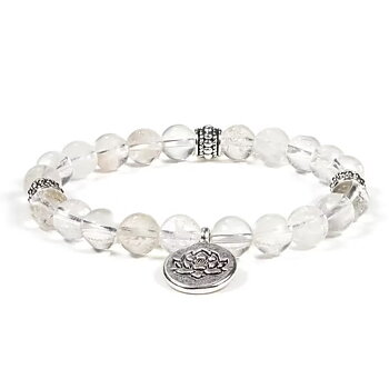 Bergkristall (Lotus) 8mm pärlor Armband, Kristallpunkten