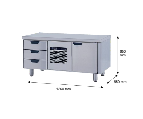 Porkka - Grillkylbänk GNL - Kylaggregat, 2 Moduler - Mått: 1260 x 650 x 650 mm - 7