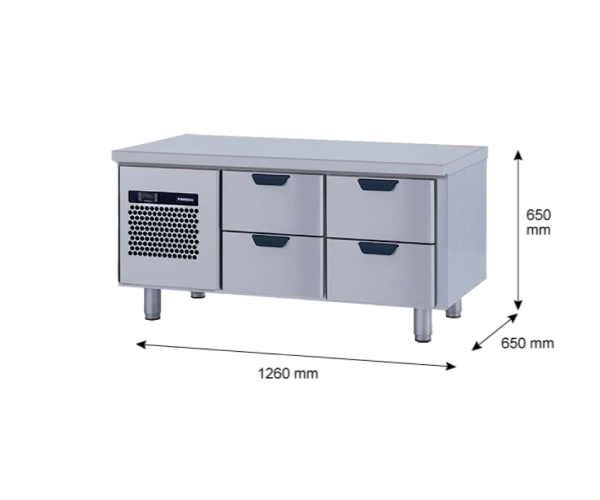 Porkka - Grillkylbänk GNL - Kylaggregat, 2 Moduler - Mått: 1260 x 650 x 650 mm - 23