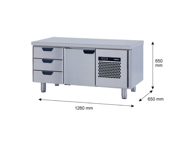 Porkka - Grillkylbänk GNL - Kylaggregat, 2 Moduler - Mått: 1260 x 650 x 650 mm - 16