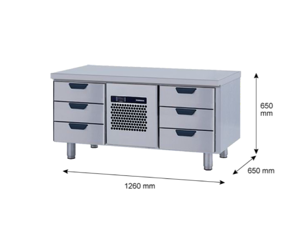 Porkka - Grillkylbänk GNL - Kylaggregat, 2 Moduler - Mått: 1260 x 650 x 650 mm - 9