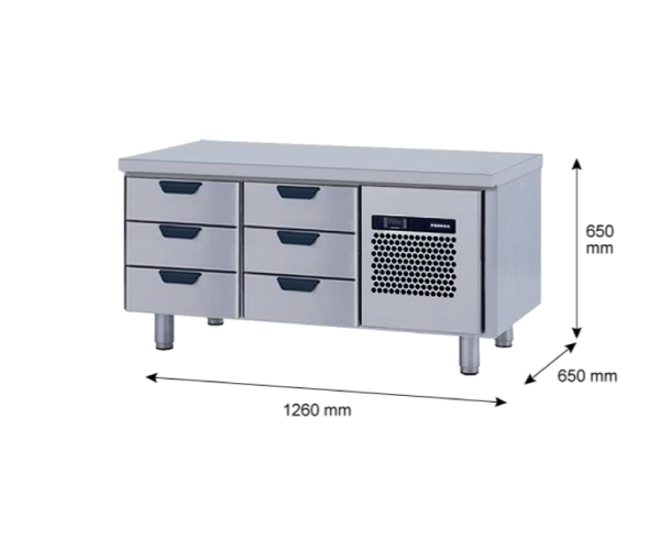 Porkka - Grillkylbänk GNL - Kylaggregat, 2 Moduler - Mått: 1260 x 650 x 650 mm - 18