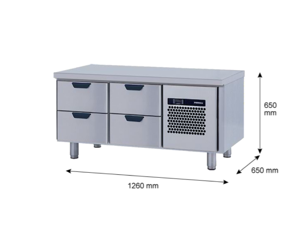 Porkka - Grillkylbänk GNL - Kylaggregat, 2 Moduler - Mått: 1260 x 650 x 650 mm - 14