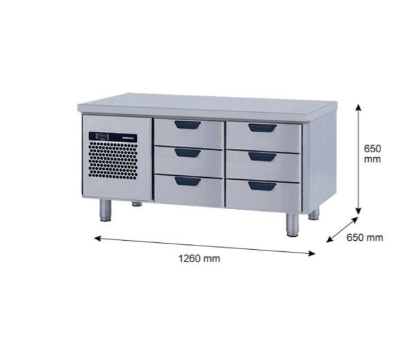 Porkka - Grillkylbänk GNL - Kylaggregat, 2 Moduler - Mått: 1260 x 650 x 650 mm - 27